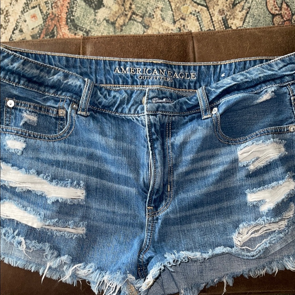 American Eagle Outfitters Ripped Blue Jean Shorts